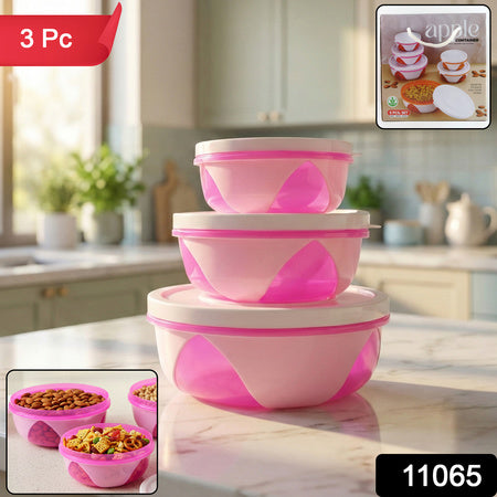 plastic storage containers set of 3 with leak-proof lids for kitchen