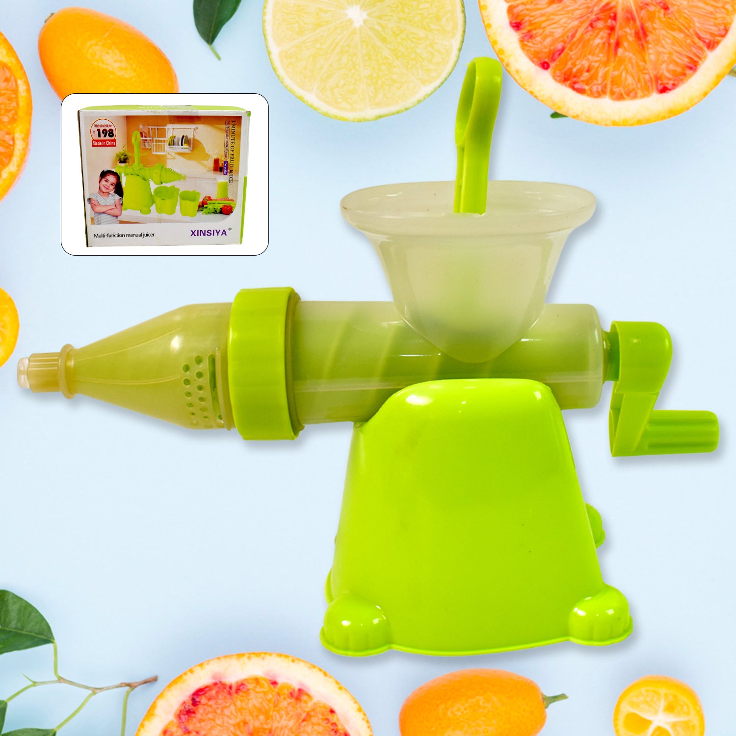 manual juicer plastic handle for fruit and vegetable juice