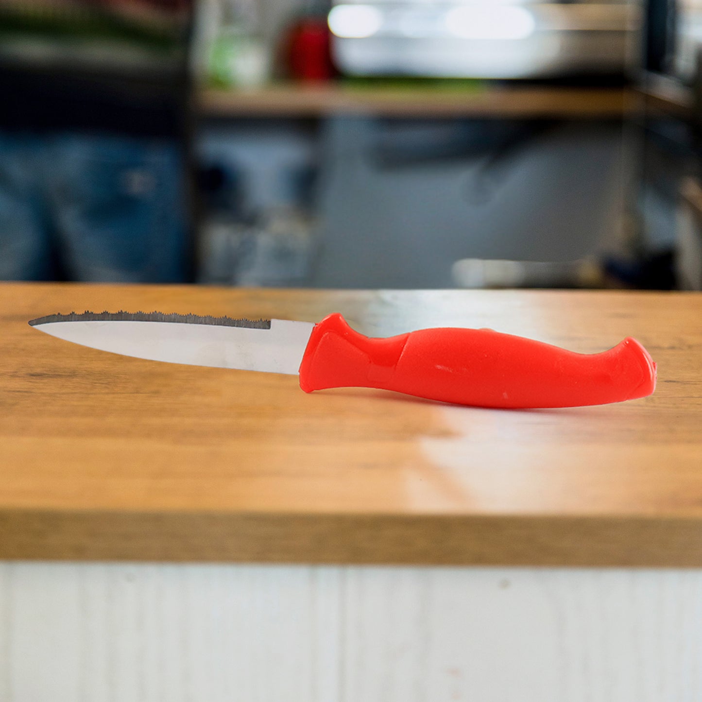 serrated kitchen knife 22 cm stainless steel blade