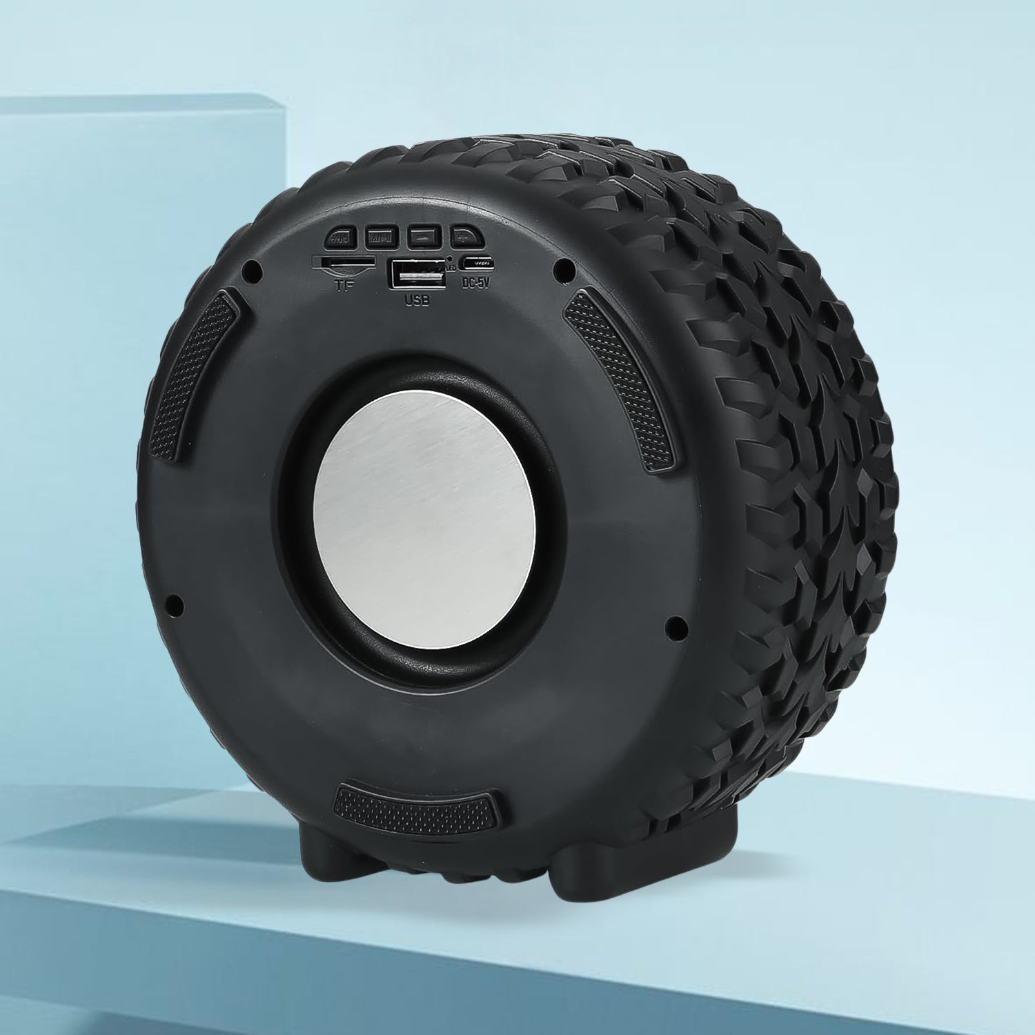 durable plastic portable tyre shape wireless bluetooth speaker 8w pack of 1