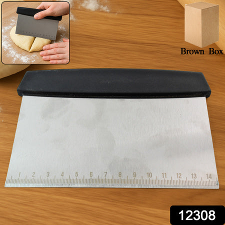 stainless steel dough scraper 17cm with non-slip handle