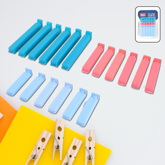 plastic pouch sealer clips 18-piece set for kitchen storage
