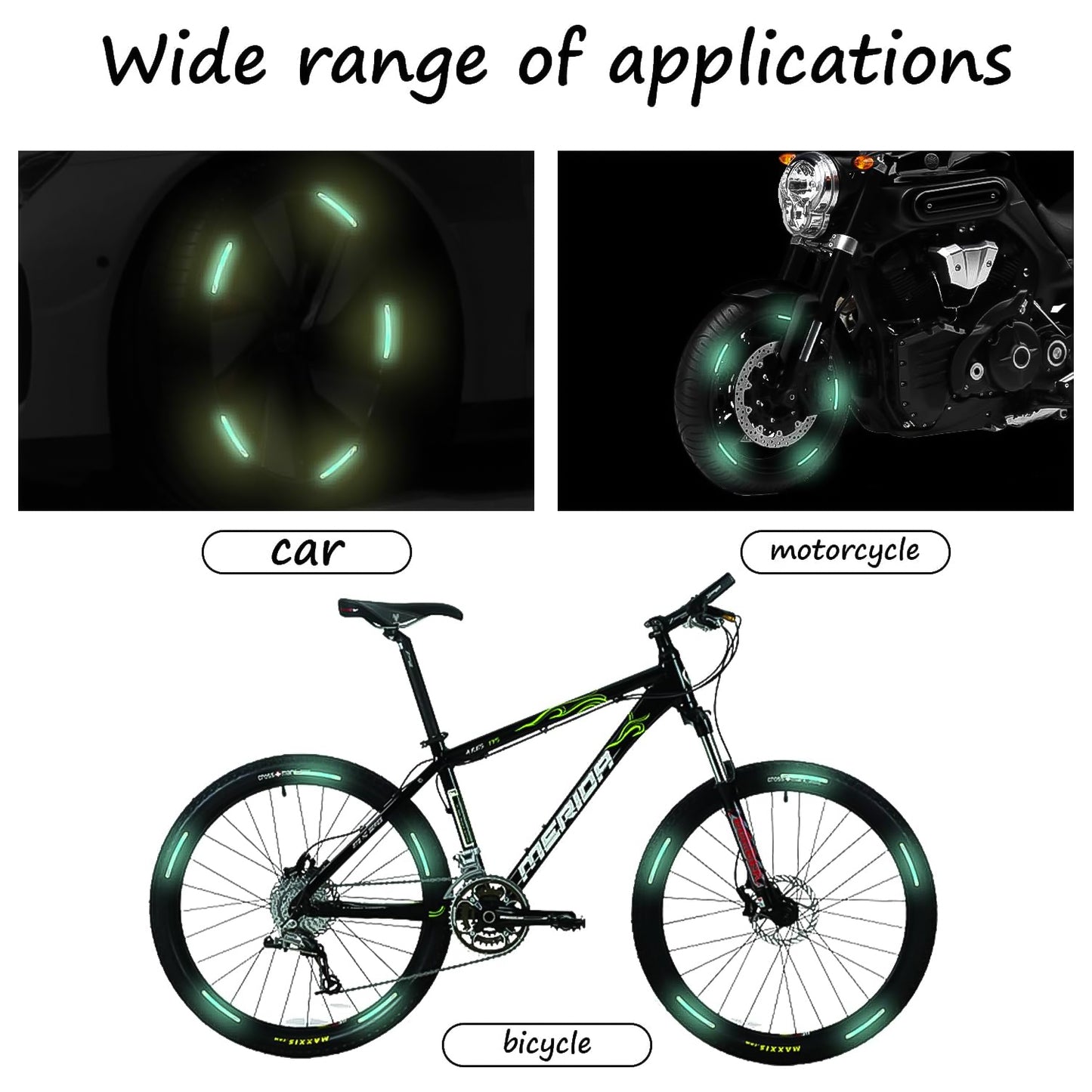 reflective reflex material car wheel hub stickers 15 cm x 12 cm pack of 20