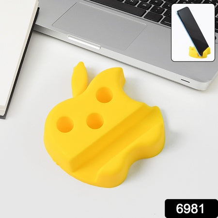 plastic apple-shaped mobile stand with pen holder pack of 1