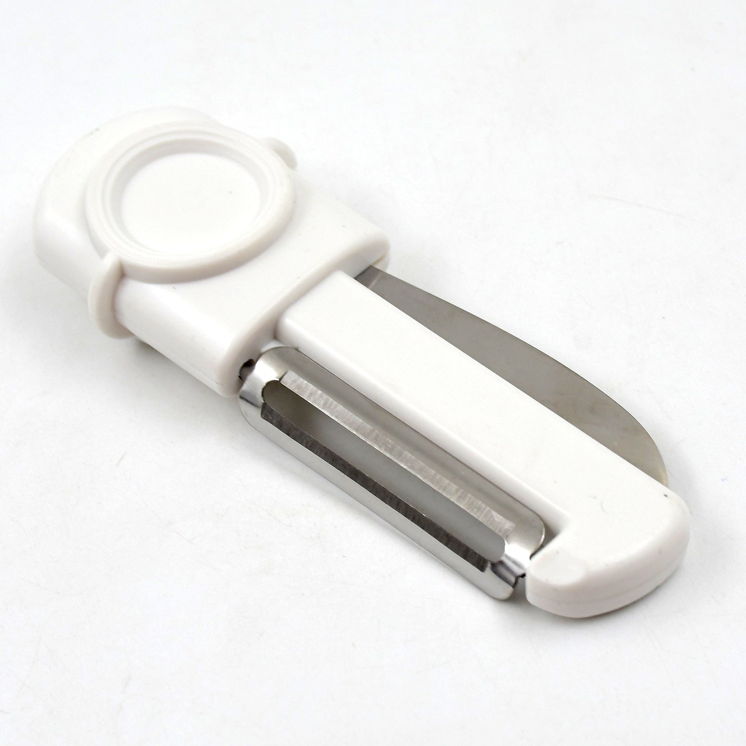 2-in-1 knife and peeler with stainless steel blades 15 cm length