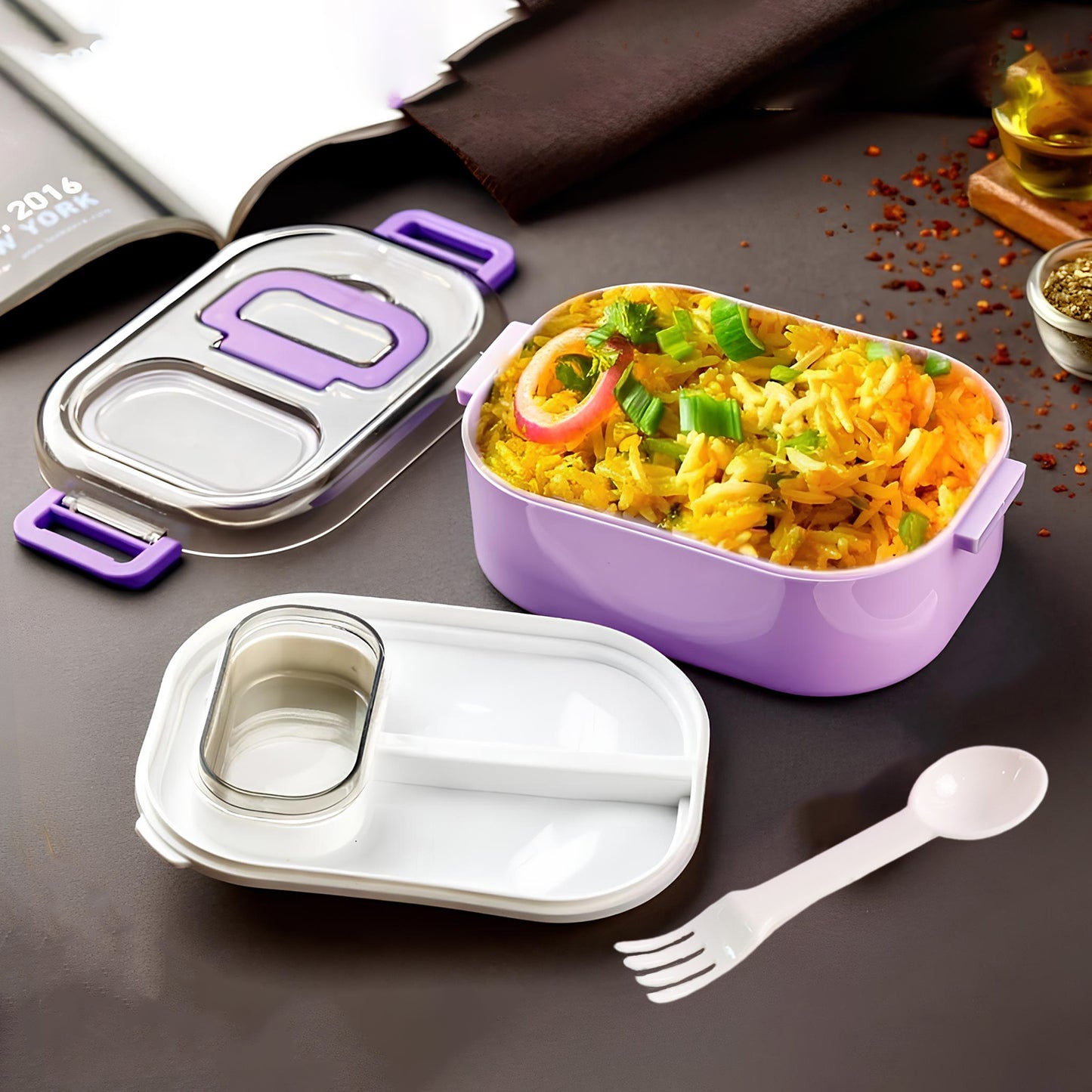 leakproof lunch box set with tumbler and cutlery 20 cm