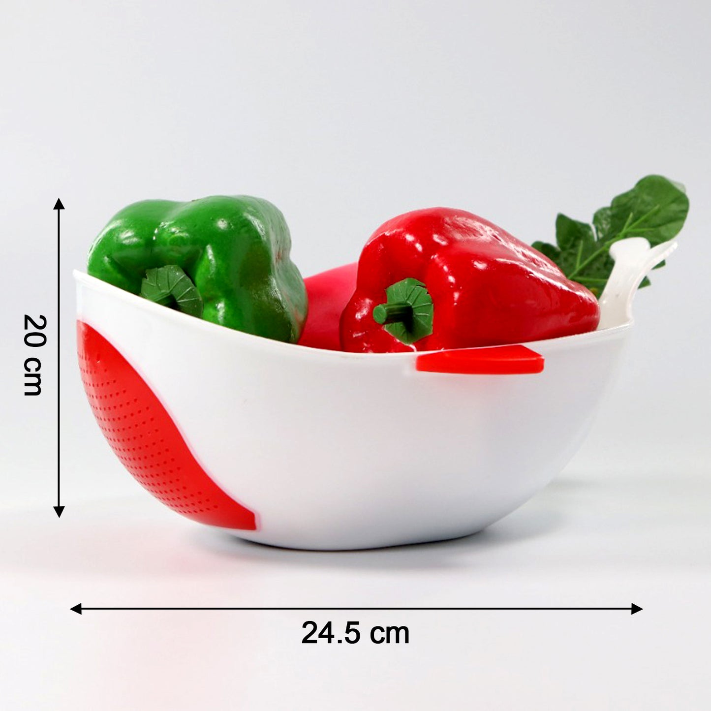 plastic washing bowl and strainer 21x25x8 cm for kitchen use