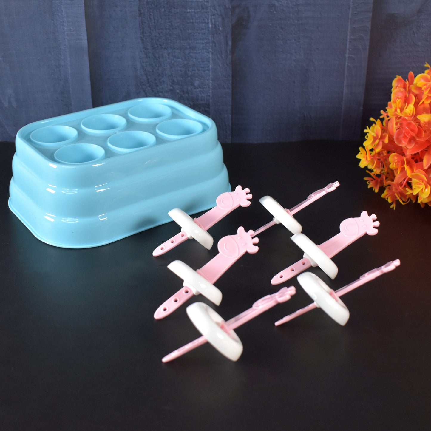 popsicle molds plastic 6 cavity ice cream maker