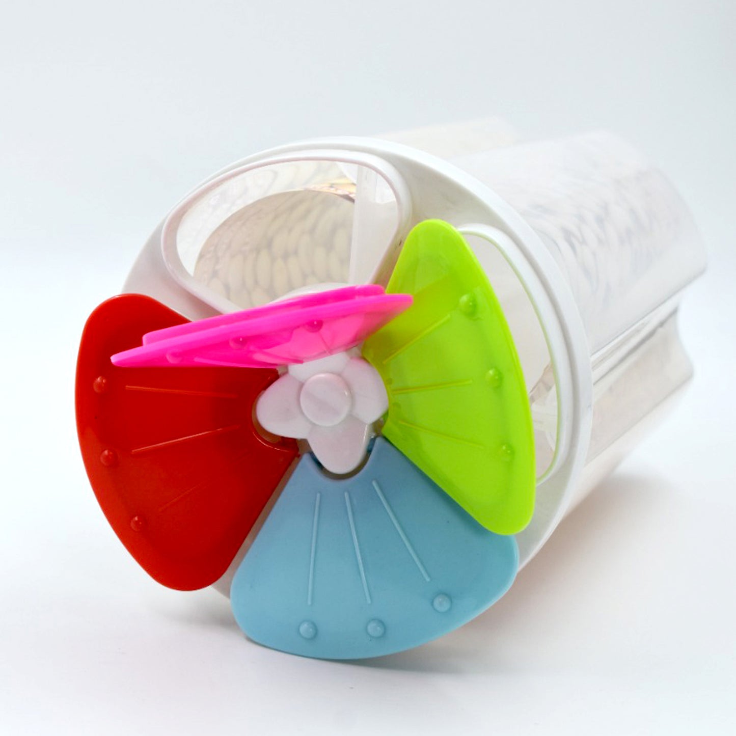 airtight 4 section food storage container 14 cm x 14 cm x 22 cm