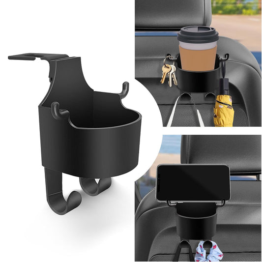 heavy-duty plastic car headrest backseat organizer 3 in 1 pack of 1