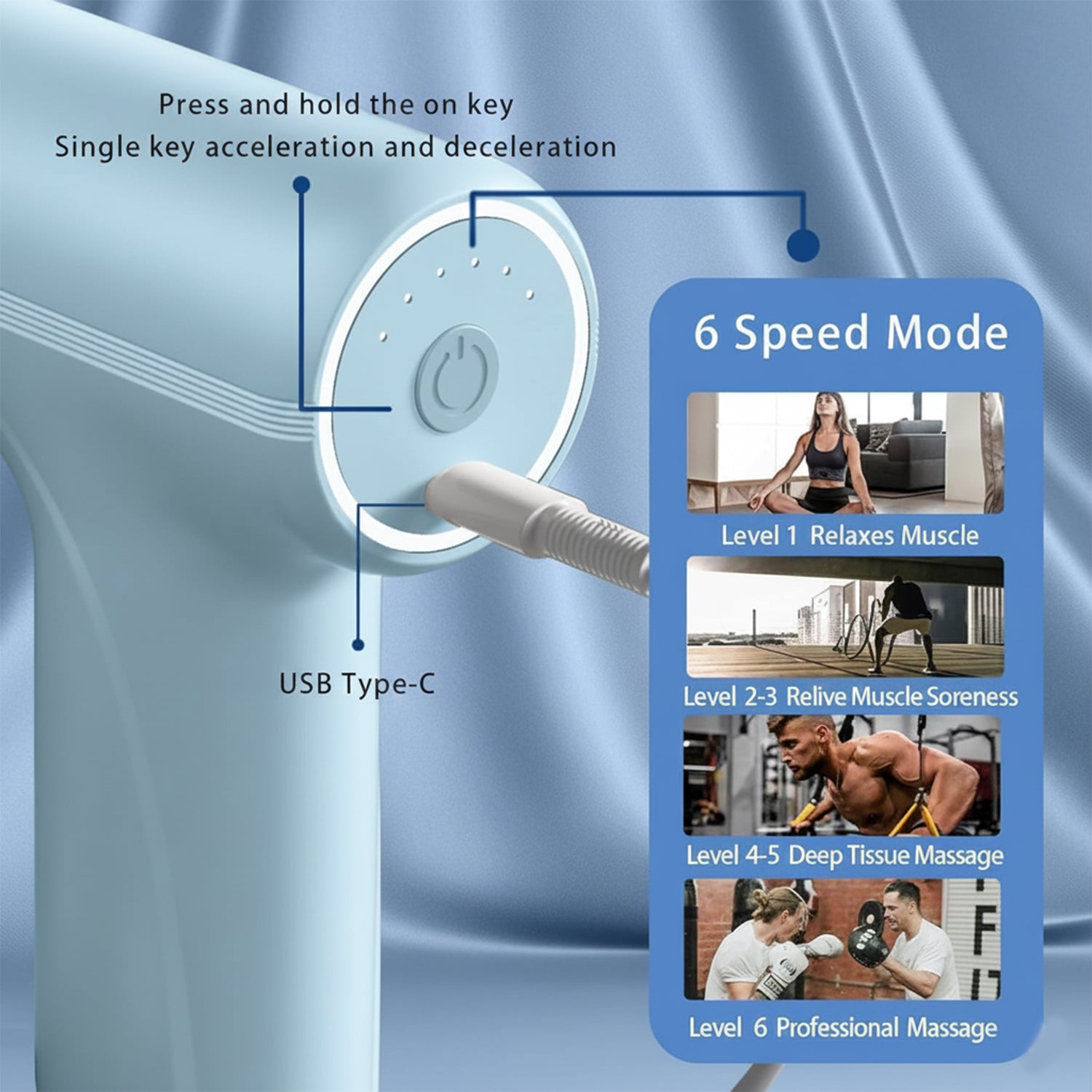 compact electric vibrating massage gun with multiple interchangeable heads pack of 1