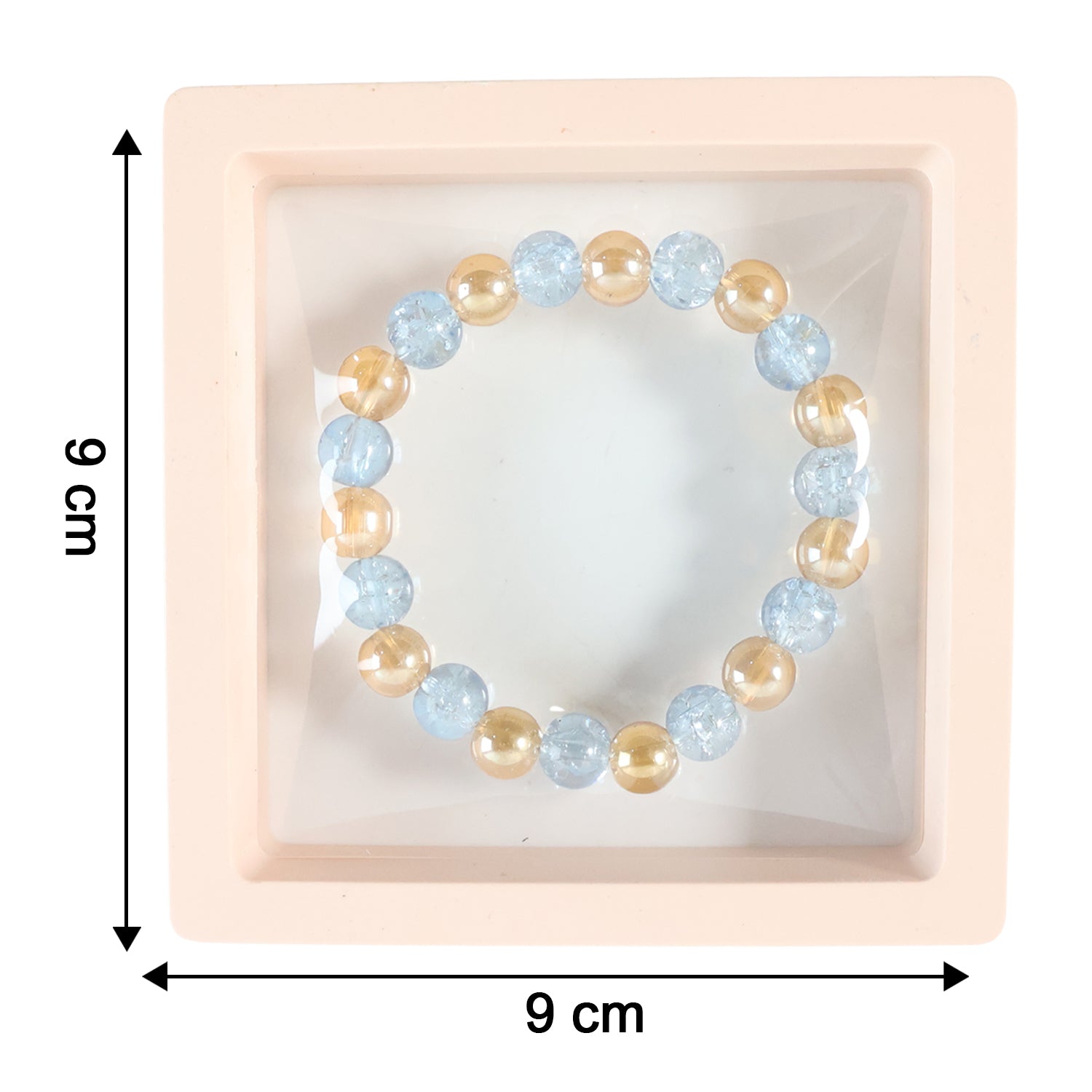 dual-tone crystal style beaded stretch bracelet pack of 1