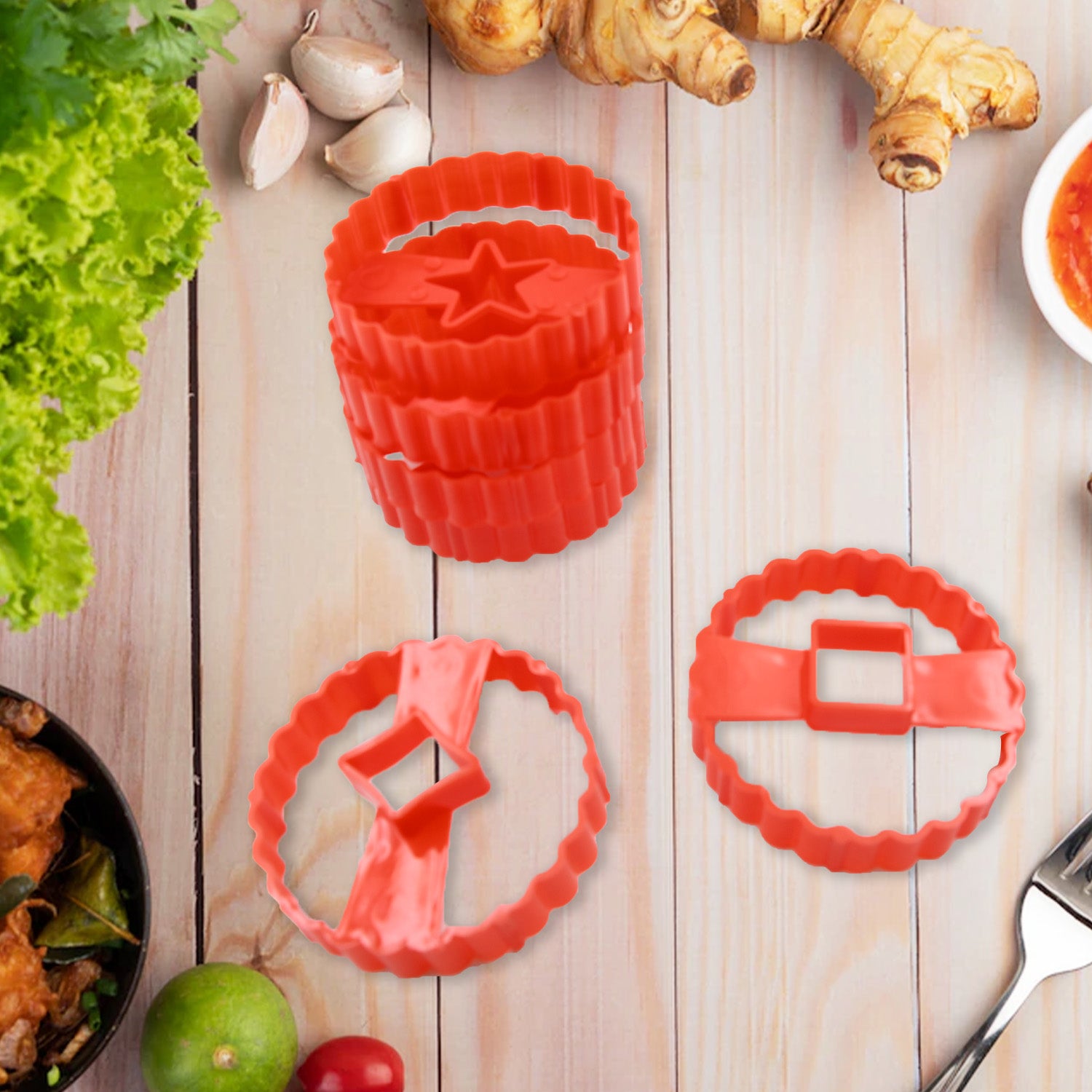 plastic cookie cutters 10 cm for biscuit shaping pack of 6