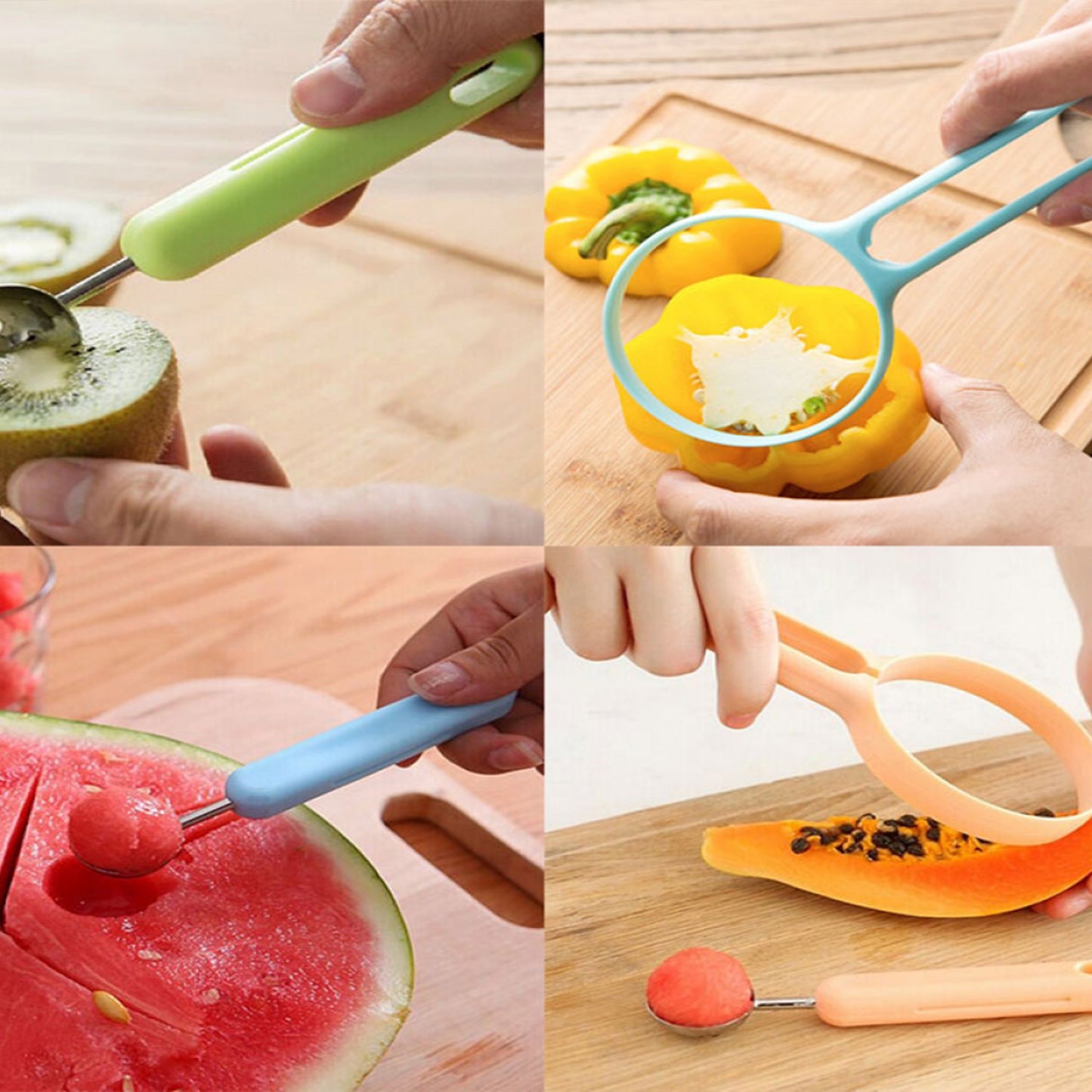 2 in 1 kitchen tool 19 cm for fruit peeling and balling