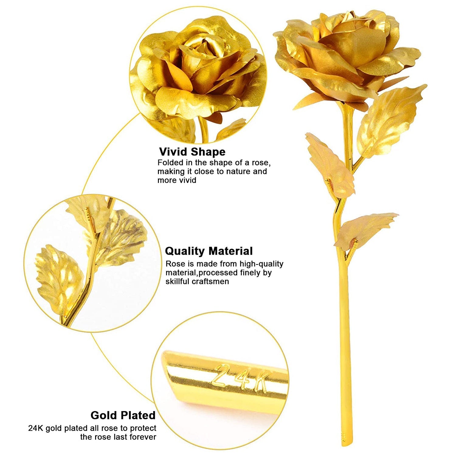 B Golden Rose Is Perfect For Decorating Homes Offices Cafes (3 Pc Set)