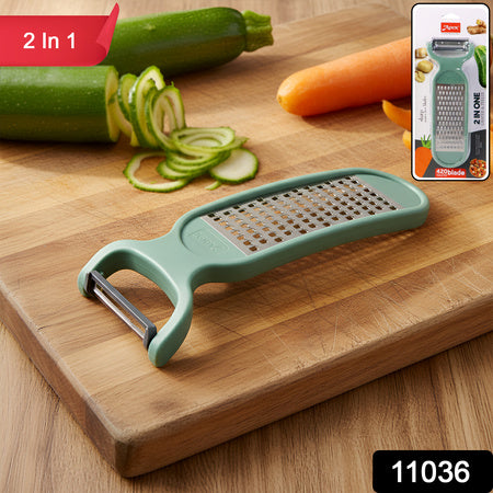 2 in 1 vegetable peeler and grater tool with stainless steel blade