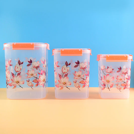 airtight storage containers 2.8 l 4.5 l 6.9 l bpa-free plastic pack of 3