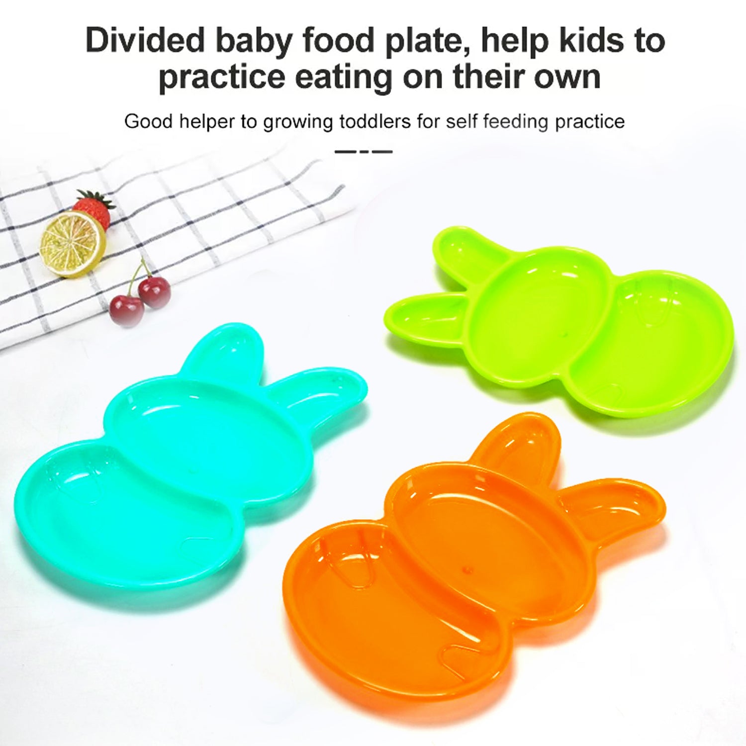 rabbit shape dish pack of 6 for kids multicolor plastic