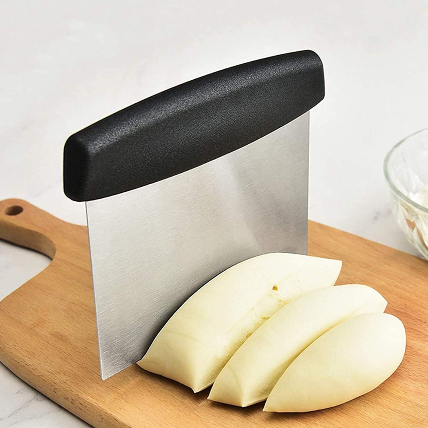 stainless steel dough scraper 17cm with non-slip handle