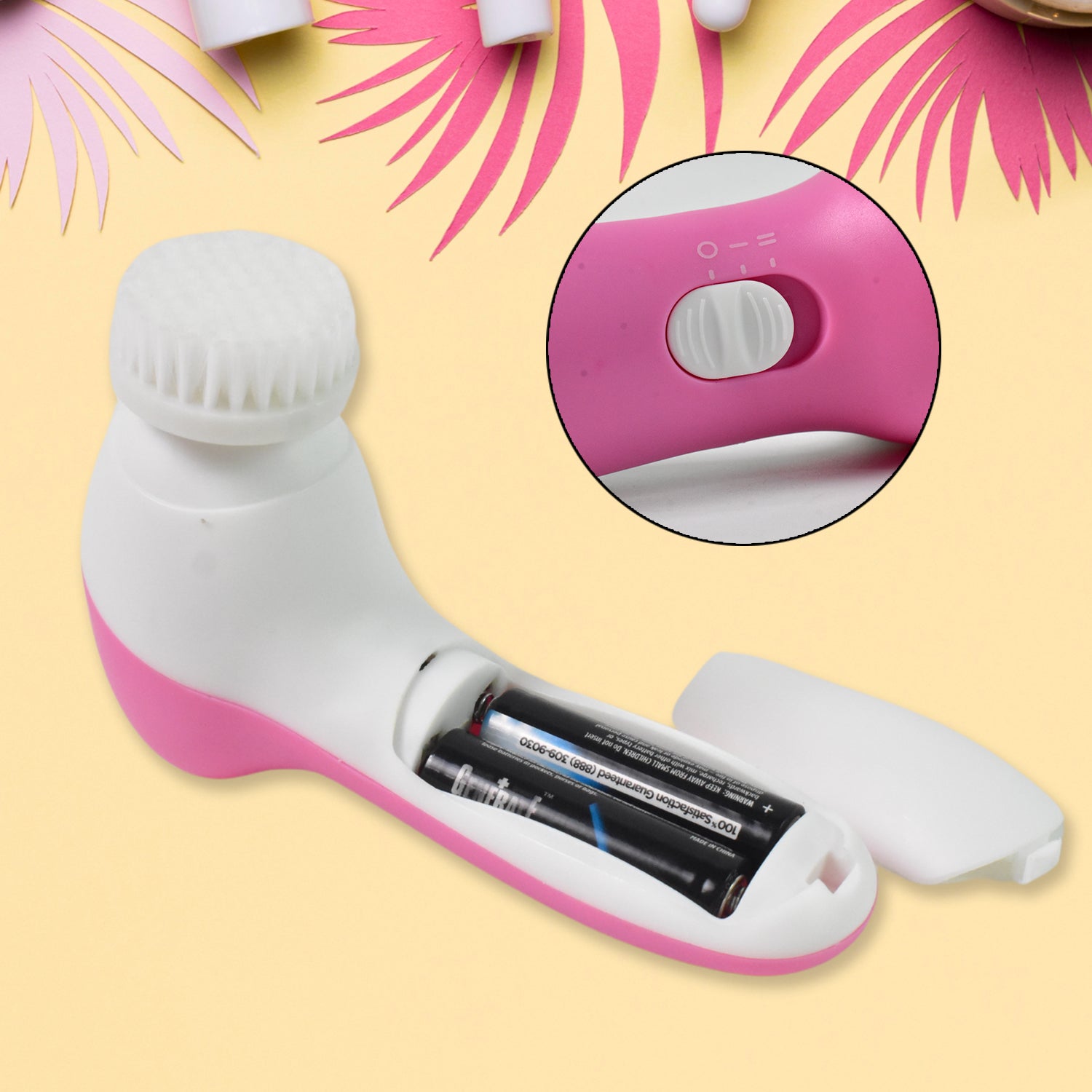 soft brush facial beauty face massager with 2 aa battery pack of 1