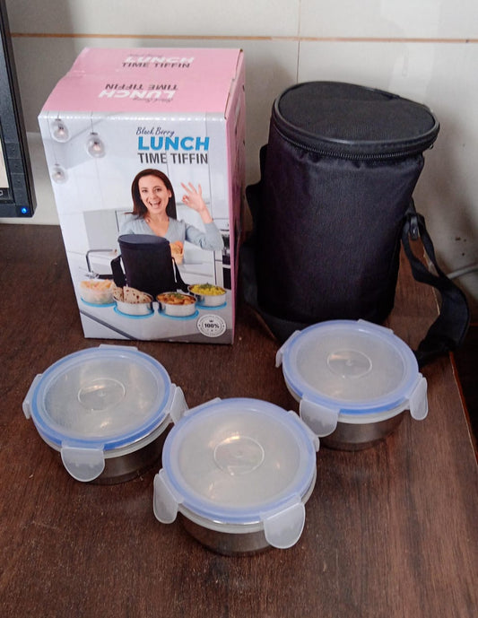 stainless steel multi compartment lunch box 22 cm x 15 cm x 14 cm