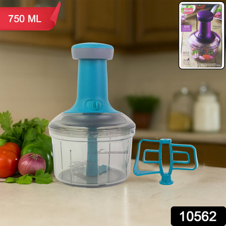 manual push chopper and vegetable cutter 750ml with stainless steel blades