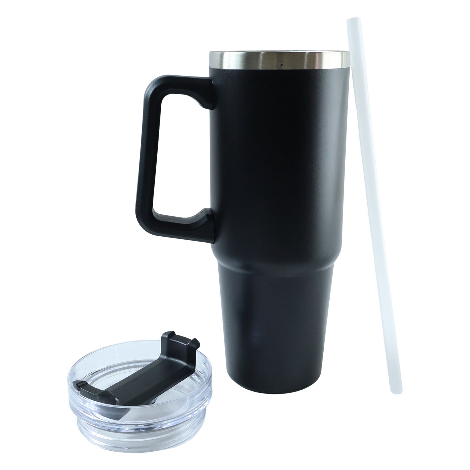 890 Ml Large Capacity Insulated Travel Mug Black Color (1 Pc)