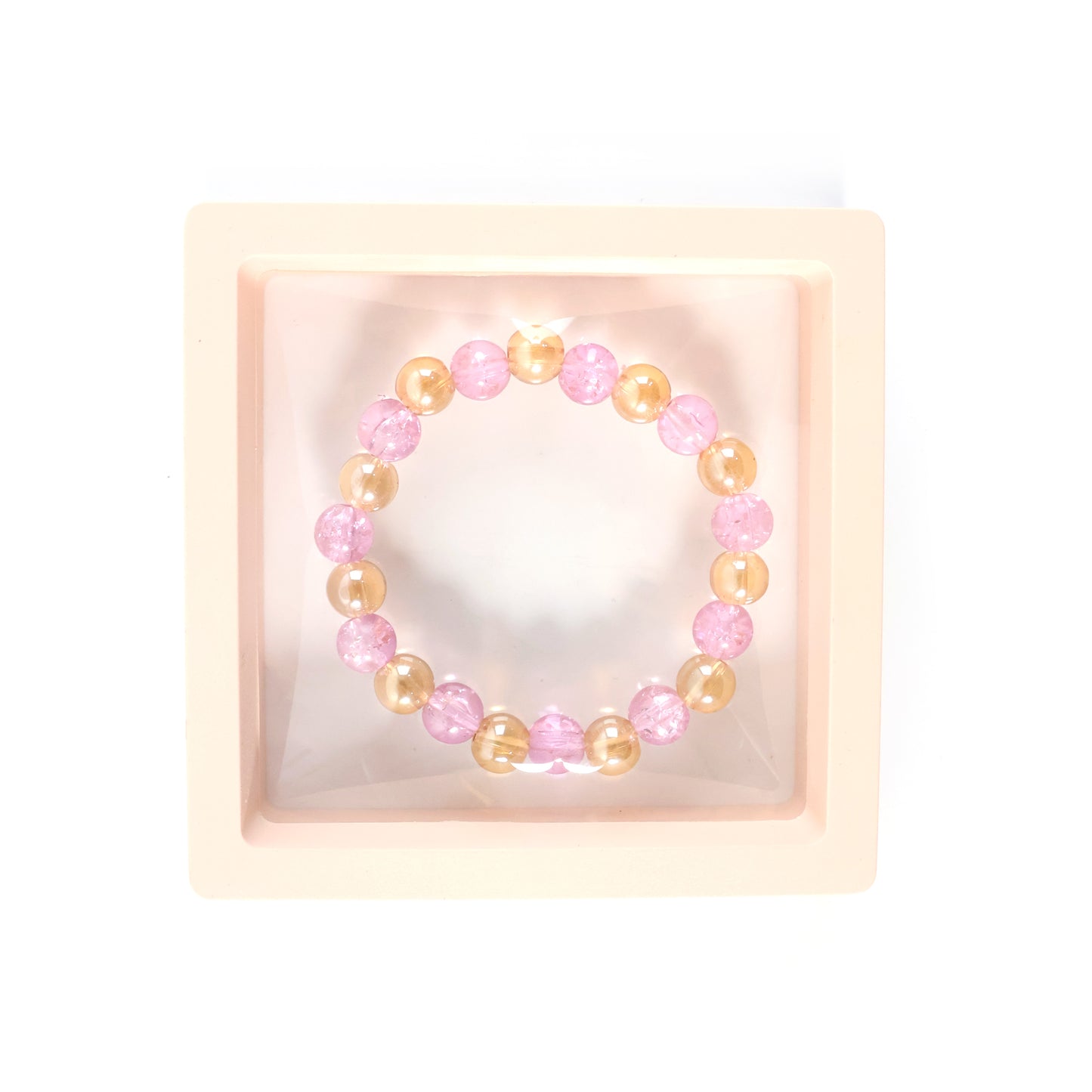 crystal-style dual-tone beaded stretch bracelet pack of 1