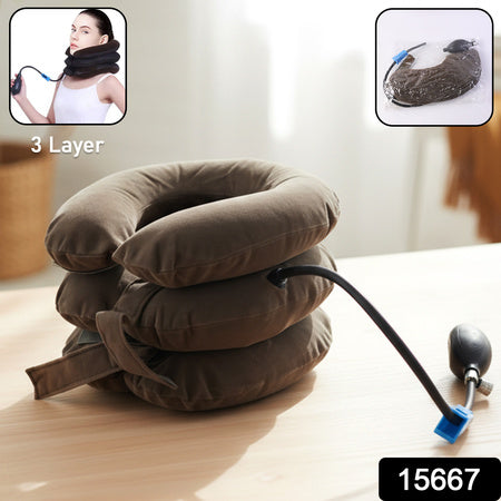 inflatable cervical neck traction support collar 3 layer design pack of 1