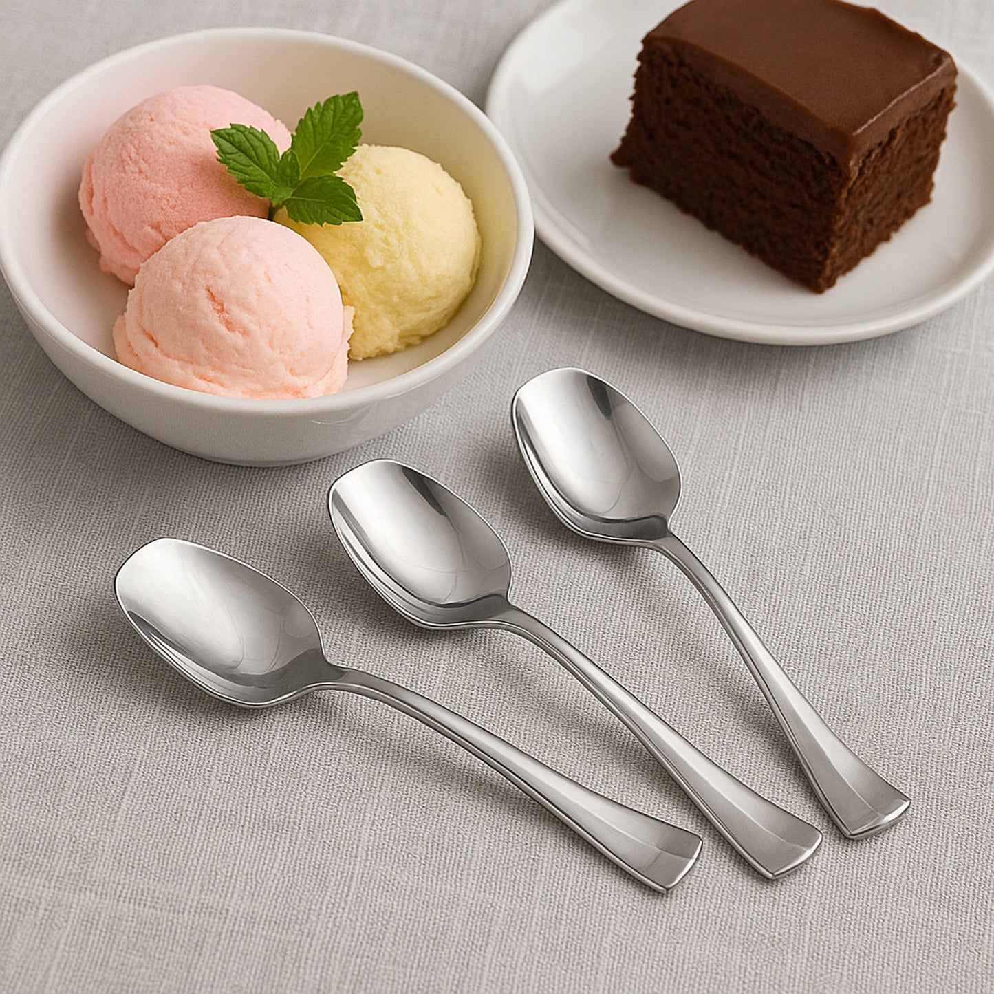 Stainless Steel Ice-cream Spoon - (3 Pc  Set)