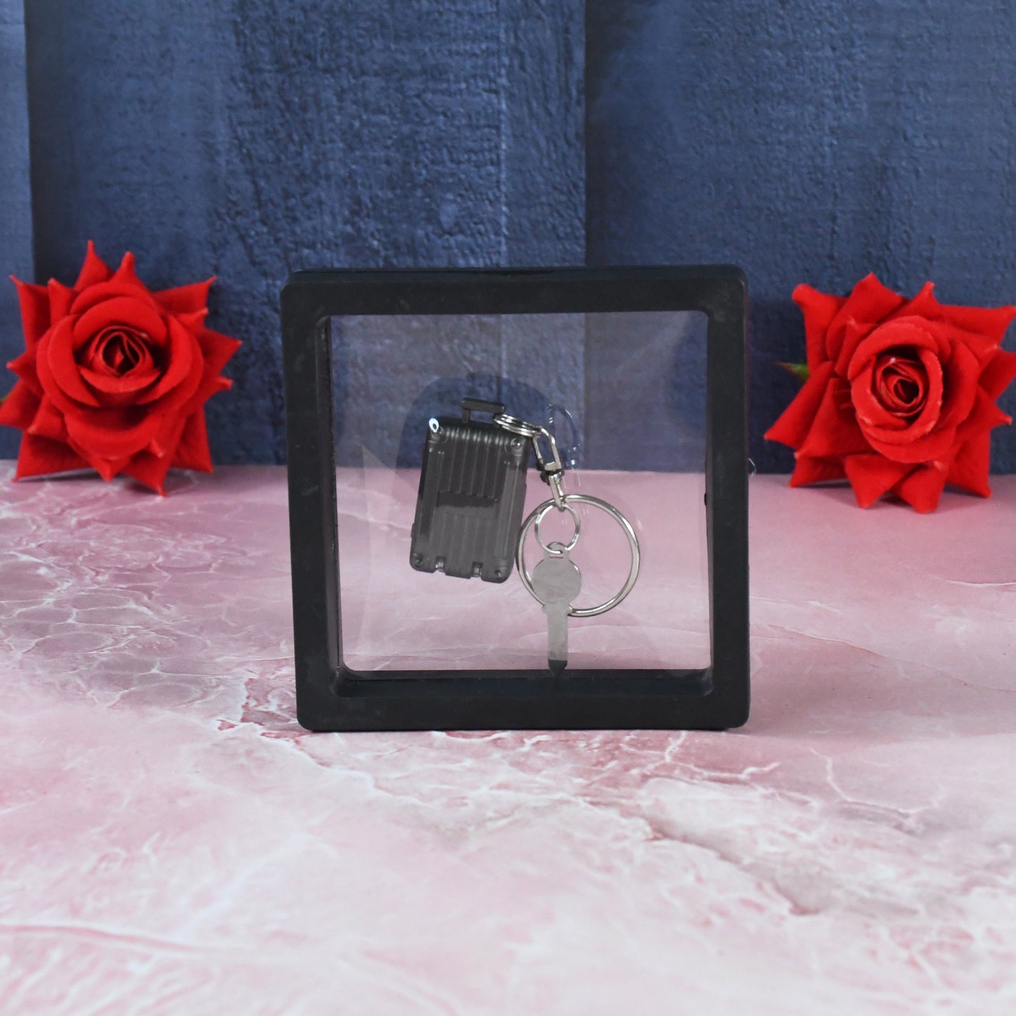 stainless steel nail clipper keychain with 3d floating frame pack of 1