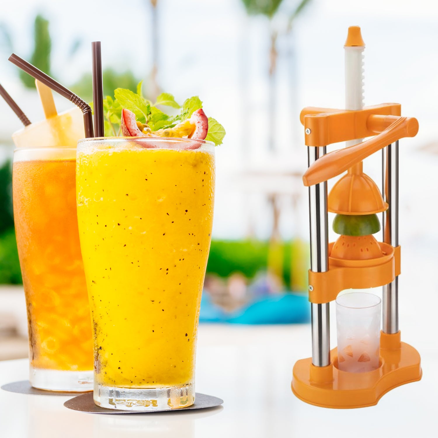 manual hand press juicer 22 cm for fruit juice plastic