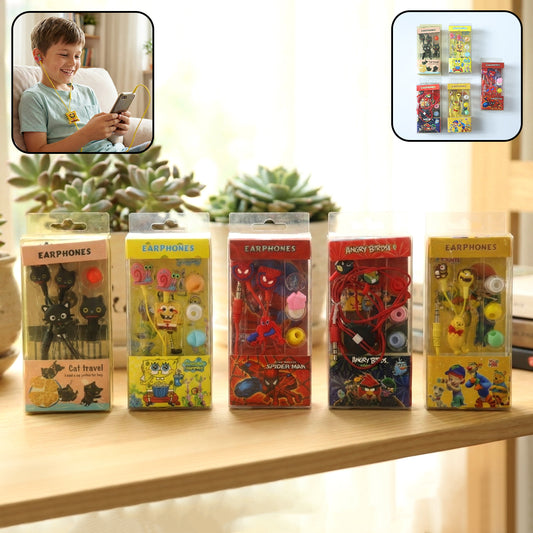 soft in-ear wired earphones with cartoon design pack of 1