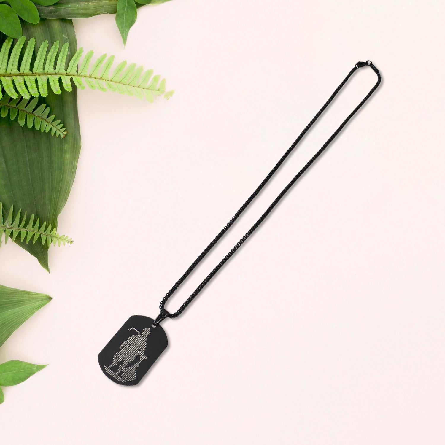 stainless steel religious locket with gada chain 27 cm pack of 1