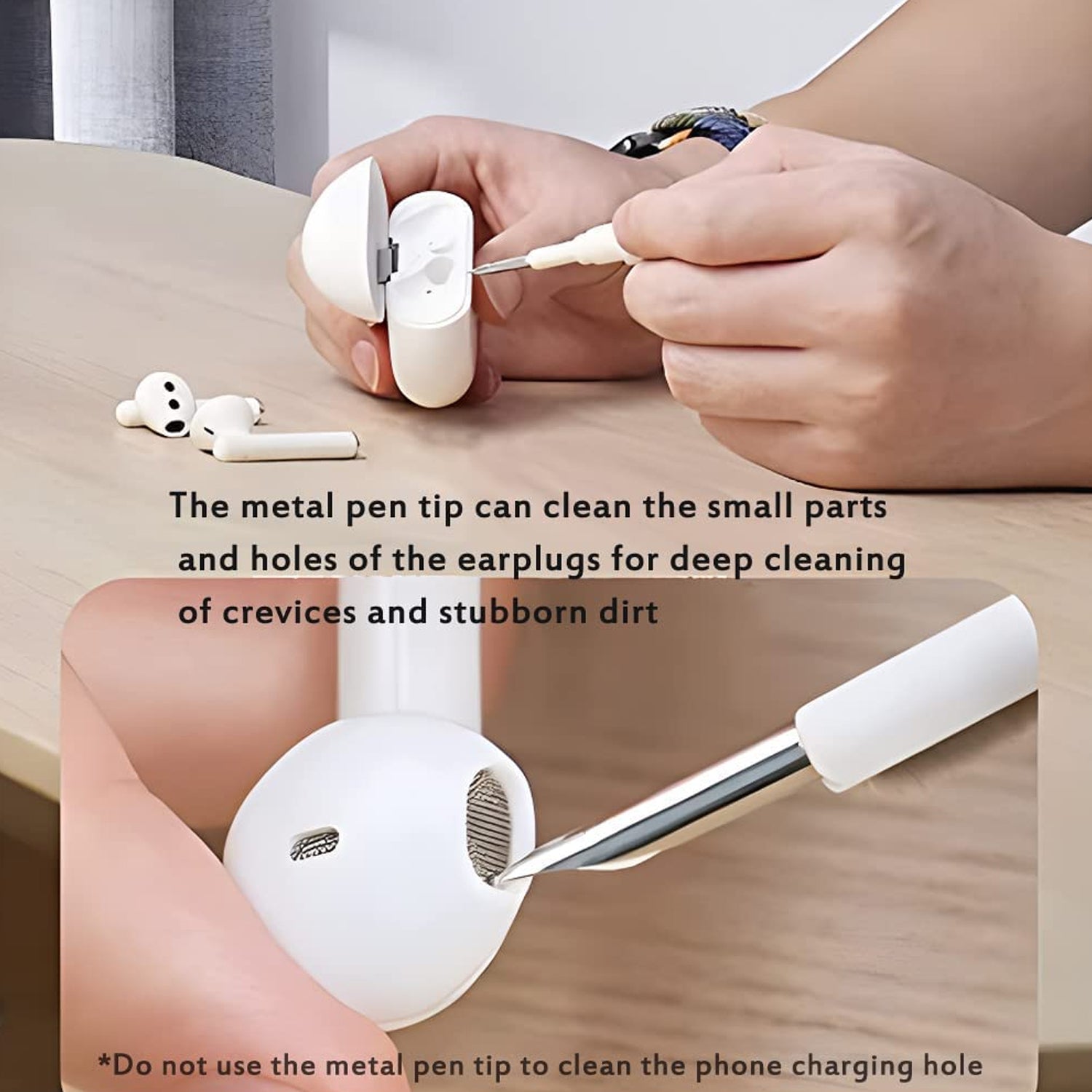 plastic earbuds cleaning pen 3 in 1 pack of 1