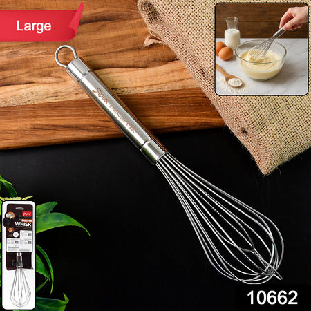 large stainless steel hand whisk for mixing