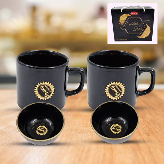 ceramic tea cups with round serving bowl pack of 4