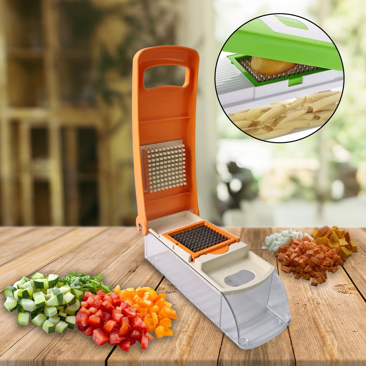 vegetable fruit chopper with abs body and stainless steel blades
