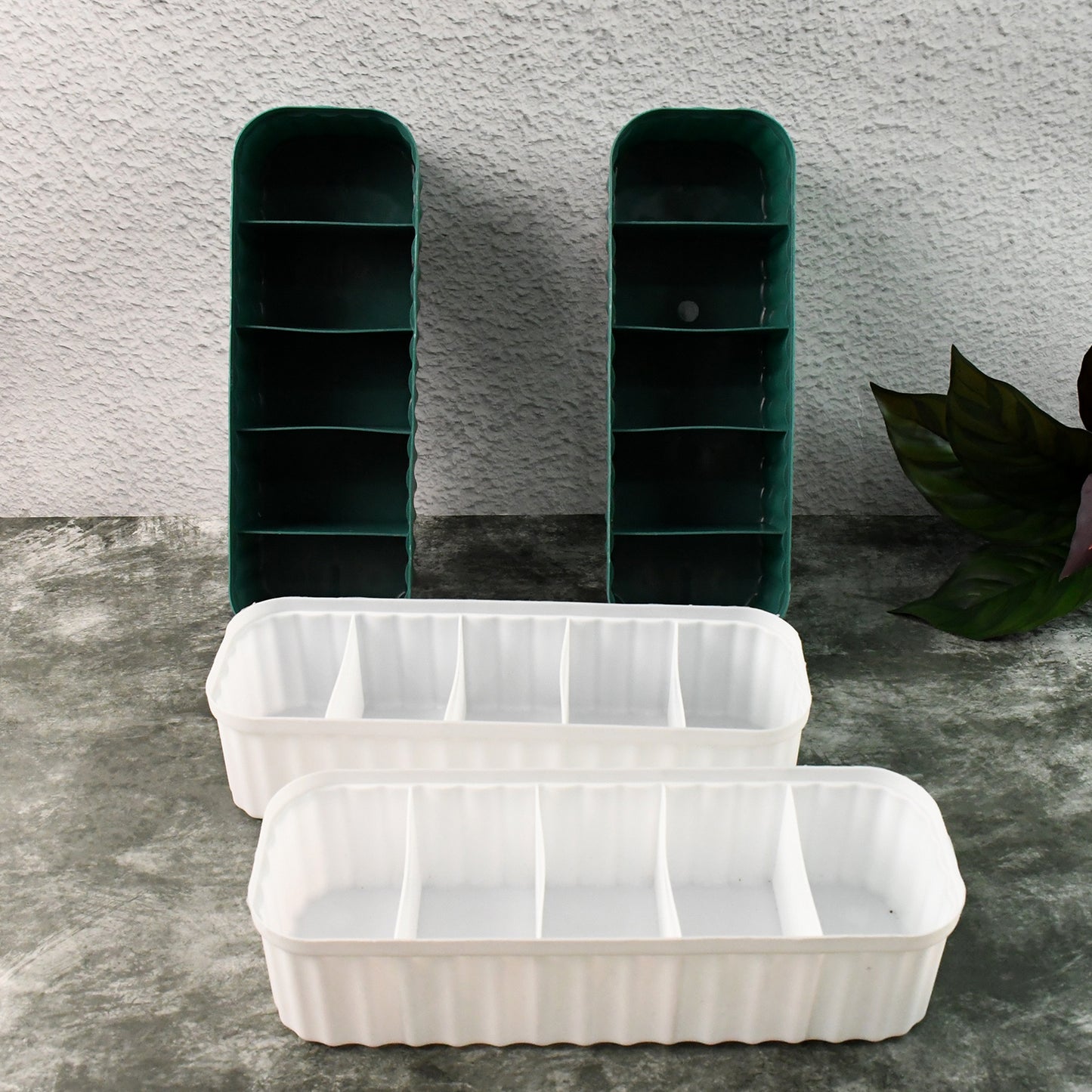 236 5-compartments Sockshandkerchiefunderwear Storage Box Socks Drawer Closet Organizer Storage Boxes (Pack Of 4)