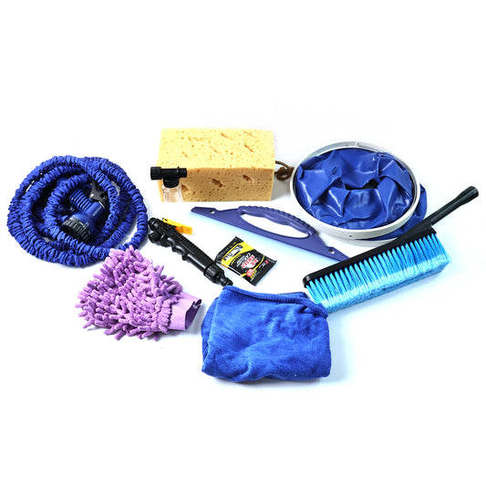 microfiber plastic rubber car washing and cleaning kit 9 tools pack of 1