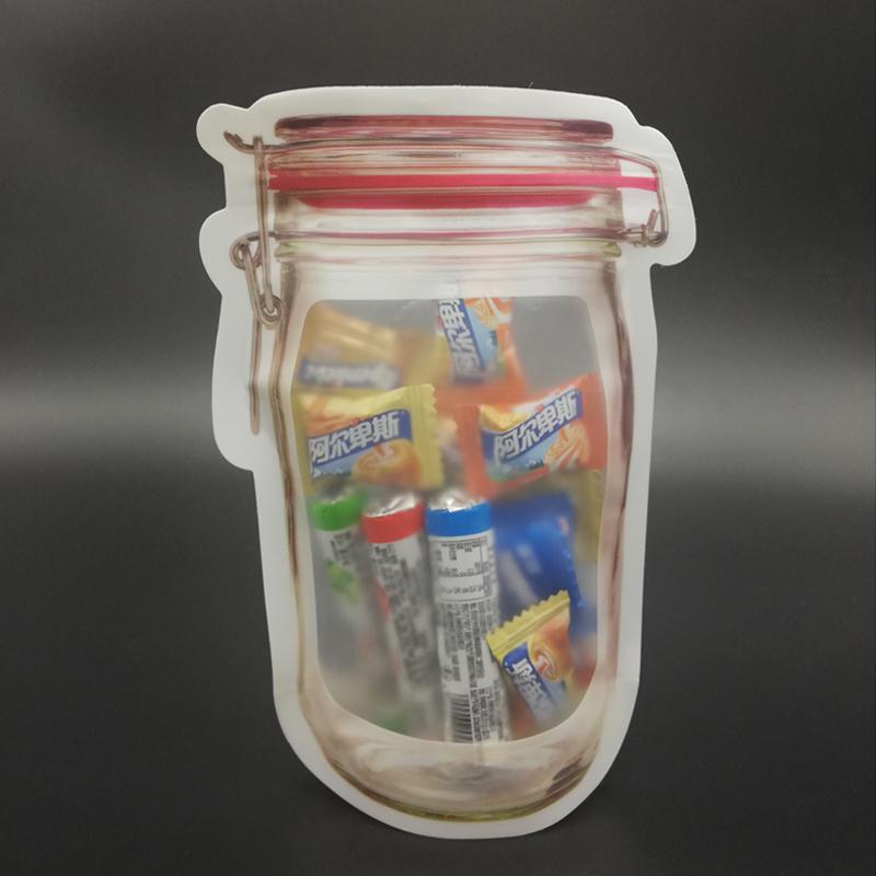 plastic food storage jar 500ml with airtight zipper seal