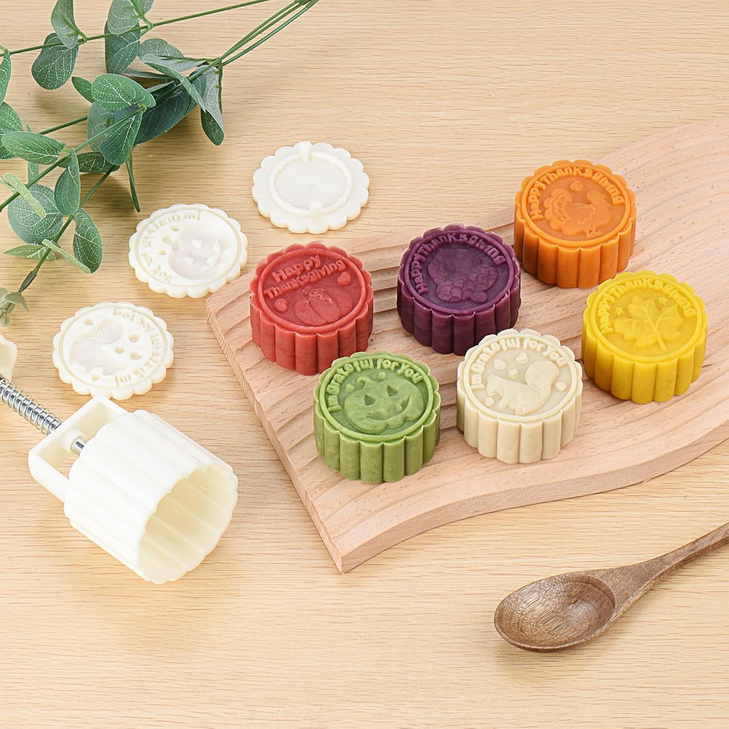 mooncake press mold with 4 stamps food-grade plastic