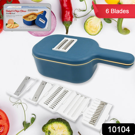 vegetable slicer cutter with 6 blades and container for kitchen use