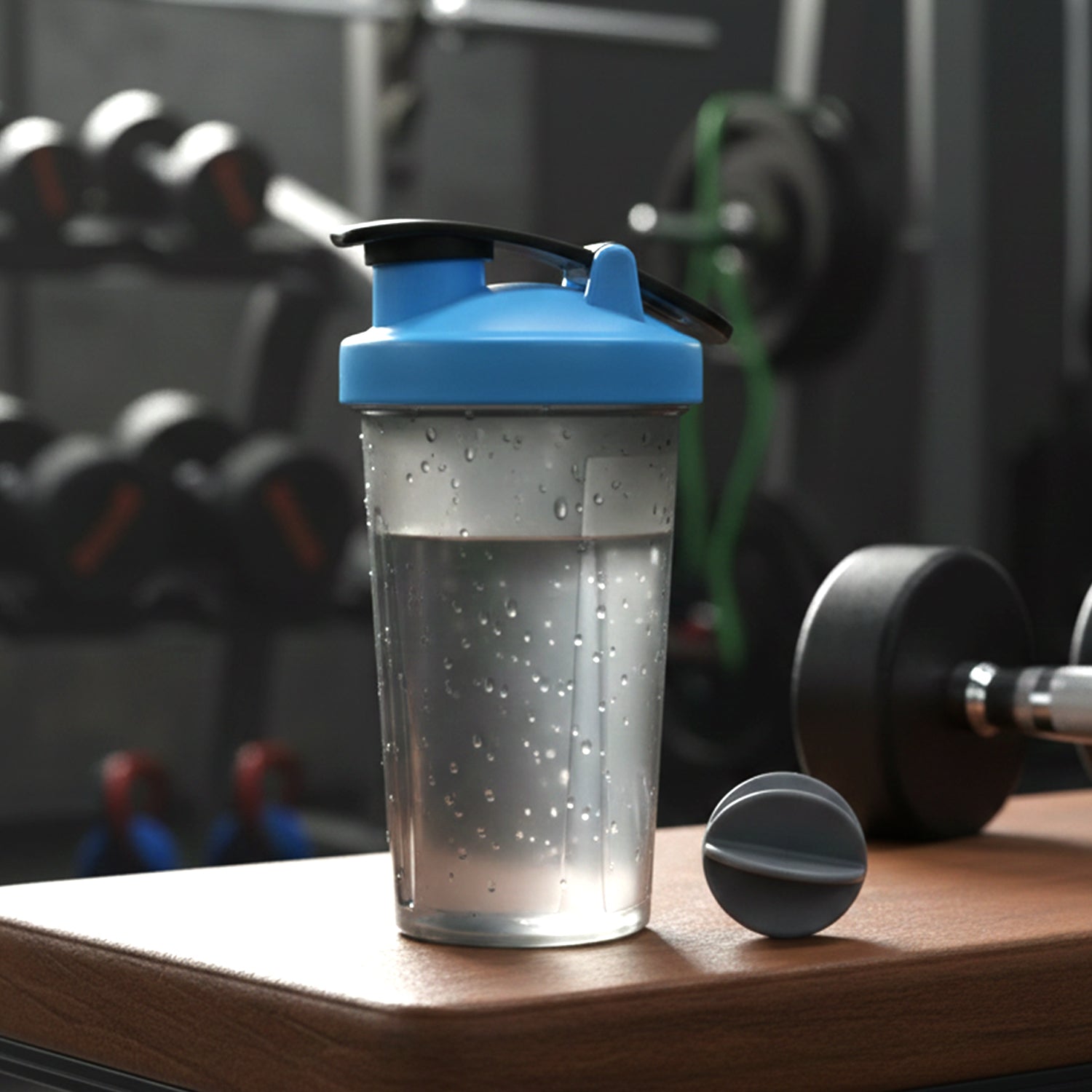 600 ml plastic gym shaker bottle with mixing ball