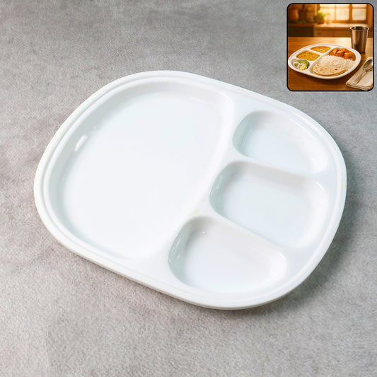 compartment dinner plate 31x28 cm with 4 sections plastic
