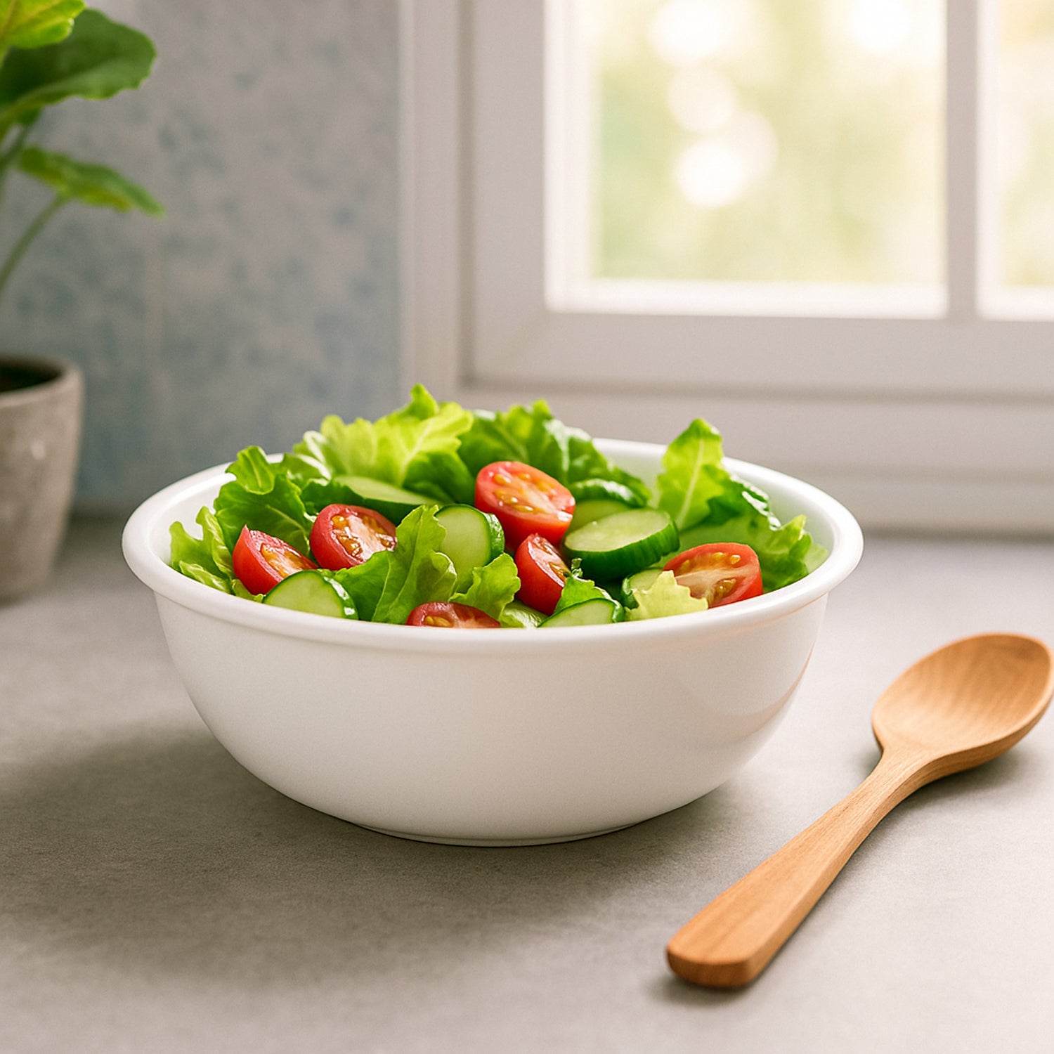 white round deep serving bowl 6 inch plastic