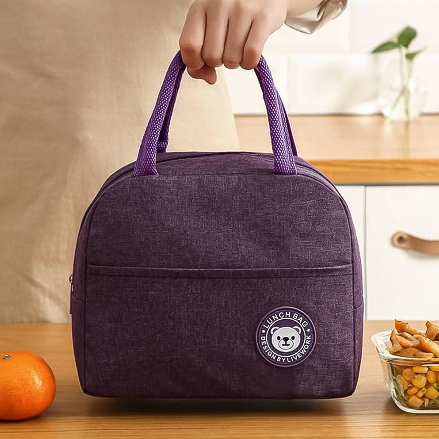 insulated lunch bag 23x20x3 cm for food storage