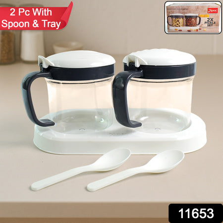 pickle container set with tray polycarbonate pack of 2