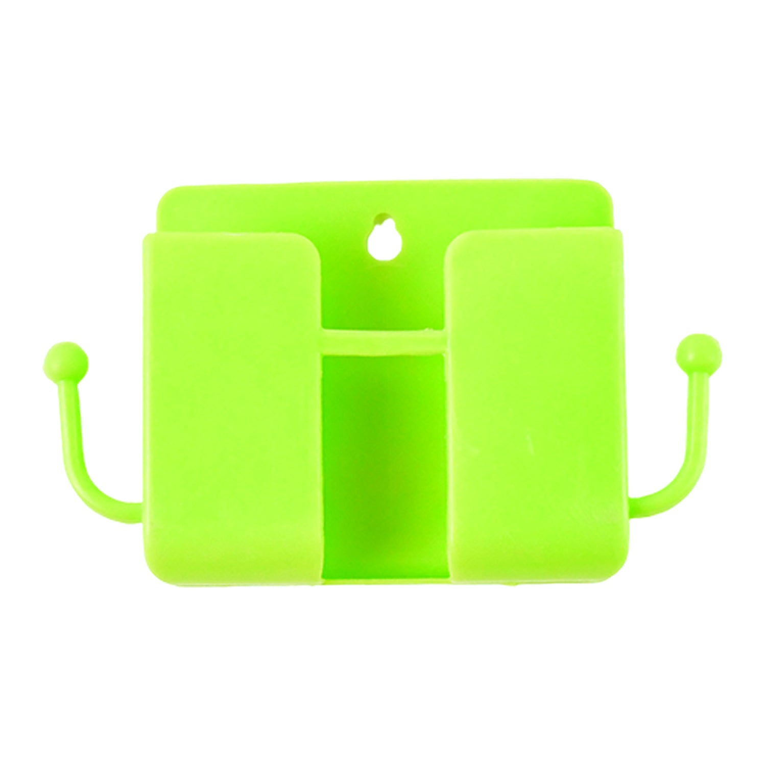 neon green plastic wallmount mobile stand with hook 14 cm pack of 1