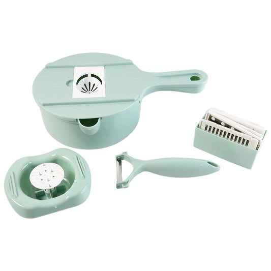 multi-function vegetable cutter set with blades and strainer 27 cm